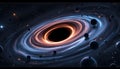 Vibrant Cosmic Spiral with Black Hole Royalty Free Stock Photo