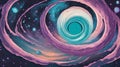 Vibrant cosmic vortex spiral in deep space galaxy Royalty Free Stock Photo