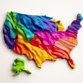 vibrant and creative interpretation of the United States through a colorful paint US map.