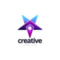 Vibrant Creative Star Point Logo Design Royalty Free Stock Photo
