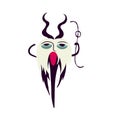 Vibrant Creepy Halloween Demon. Character with devil face. Royalty Free Stock Photo