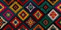 Vibrant Crochet Granny Square Pattern Colorful Texture Background Royalty Free Stock Photo