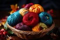 Vibrant crochet and knitting materials illustration for creative craftsmanship inspiration