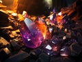 Vibrant Crystal Formation in a Mystical Cave Setting