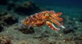 Colorful cuttlefish underwater Royalty Free Stock Photo