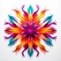 Vibrant 3d Abstract Flower: Colorful Energy-filled Illustration