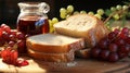 Vibrant 3d Ar Image Of Wheat Bread And Grape Jelly Royalty Free Stock Photo