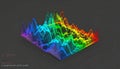 Vibrant 3D Audio Spectrum Waveform Analysis Royalty Free Stock Photo