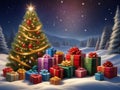 Vibrant 3D Christmas Render: Bringing the Joyous Holiday Spirit to Life. Royalty Free Stock Photo