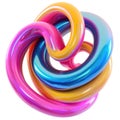 A vibrant 3D composition of interlocking swirl loops in a dynamic array of rainbow colors Royalty Free Stock Photo