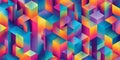 Vibrant 3D Cube Cityscape Colorful Geometric Background Texture Royalty Free Stock Photo