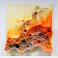 Vibrant 3d Encaustic Artwork On White Isolated Background Scene Royalty Free Stock Photo