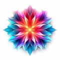 Vibrant 3d Flower: Colorful Abstract Drawing With Symmetrical Design Royalty Free Stock Photo