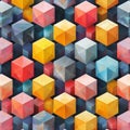 Vibrant 3D Geometric Cubes Pattern High-Resolution Modern Design Royalty Free Stock Photo