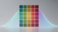 Vibrant 3D Grid of Gradient Colored Square Tiles with Flowing Wavy Lines on a Light Background, Abstract Concept of Data, Royalty Free Stock Photo