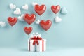 Vibrant 3d heart shaped balloons and gift boxes celebrate fathers day with love and joy