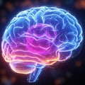 Vibrant 3d human brain model glowing with neurological activity and cognition Royalty Free Stock Photo