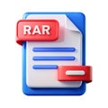 A vibrant 3d illustration of a document icon representing the rar file format Royalty Free Stock Photo