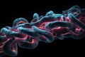 Vibrant 3D Illustration of Microscopic Muscle Fiber Contraction Royalty Free Stock Photo