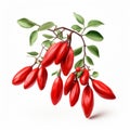 Vibrant 3d Illustration Of Red Goji Berry With Leaves