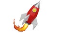 Rocket Launch 3D Illustration, Startup, Innovation Concept Royalty Free Stock Photo