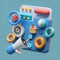 Colorful toy camera with playful elements digital art Royalty Free Stock Photo