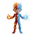Elemental Superhero: Fire and Ice Royalty Free Stock Photo
