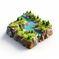 Vibrant 3d Island Landscape With Hidden Details And Smooth Shiny Graphics