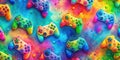 Vibrant 3D Joystick Pattern Background Colorful Minimalist Design for Gaming Digital Art or Wallpaper