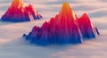 Vibrant 3d landscape of atomic force microscopy data showing peaks and valleys in vivid rainbow colors representing surface Royalty Free Stock Photo