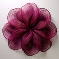 Vibrant 3d Organza Flower Sculpture With Translucent Layers