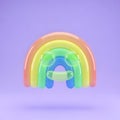 Cute Rainbow Emoji 3D Render Royalty Free Stock Photo