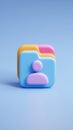 Colorful Folder Icon Representing User Profile on Blue Background Royalty Free Stock Photo