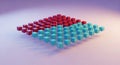 A vibrant 3D rendering of colorful cubes arranged in a grid pattern against a soft purple and pink gradient background Royalty Free Stock Photo