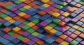Abstract Colorful Cubes Pattern: A Vibrant 3D Render of Interlocking Blocks Royalty Free Stock Photo