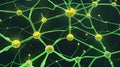 Dynamic representation of a complex neural network, illustrating interconnected brain cells and data transmission Royalty Free Stock Photo
