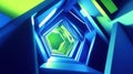 Abstract Hexagonal Tunnel. AI Generated