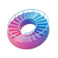 Colorful Endless Spiral Staircase Loop Royalty Free Stock Photo