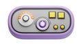 Stylized 3d rendering of abstract purple control panel device Royalty Free Stock Photo