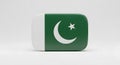 3D Rounded Pakistan Flag Icon on White Background Royalty Free Stock Photo