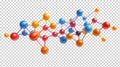 Abstract 3D Molecular Structure on Transparent Background Royalty Free Stock Photo