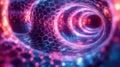 A vibrant 3D representation of a glowing hexagonal structure, showcasing intricate patterns and light effects in a