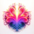 Vibrant 3d Sculpted Floral Flower With Baroque Ornamental Flourishes