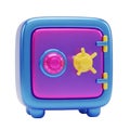 Vibrant 3d secure safe box with combination lock and yellow dial Royalty Free Stock Photo