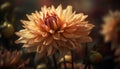 Vibrant dahlia blossom, focus on petal beauty generated by AI