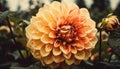 Vibrant dahlia bouquet, single flower in formal garden, autumn growth generated by AI