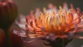 Vibrant dahlia bud showcases autumn bright colors generated by AI