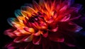 Vibrant dahlias bloom in a bouquet of multi colored petals generated by AI