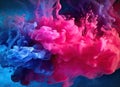 Vibrant Dance of Coloured Ink Creating Hyper-Realistic Aquatic Spectacle AI Generated