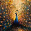 The vibrant dance of a peacocks tail